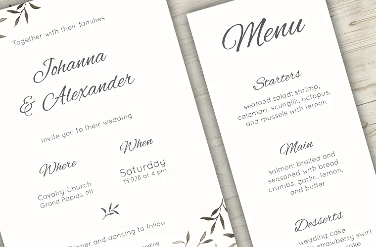 Zalety kart menu